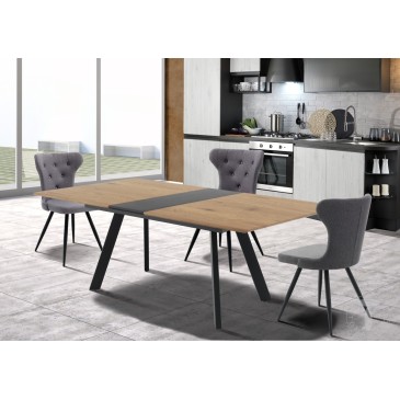 Lesto Extendable Table by Tomasucci with Metal Structure and MDF Wood Top