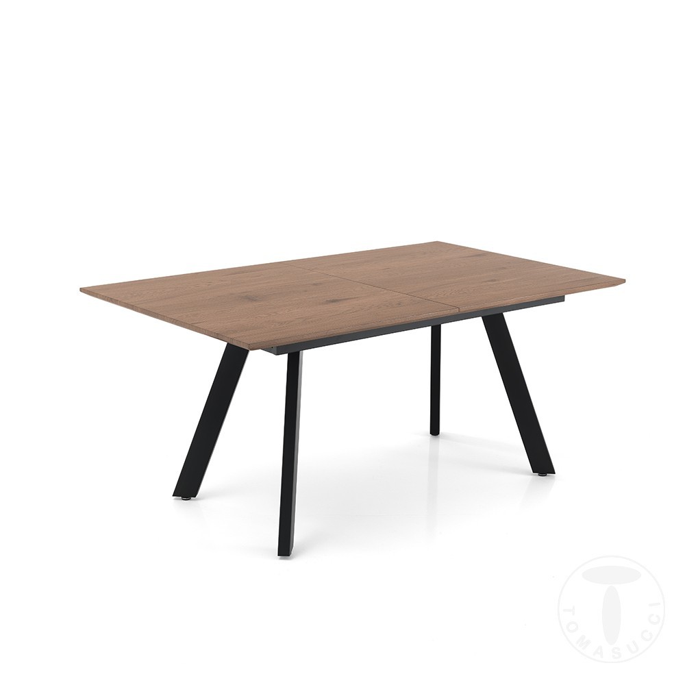 Lesto table by Tomasucci with metal frame and wooden top