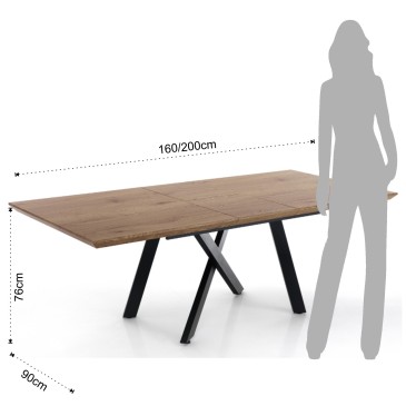 Τραπέζι Emme της Tomasucci με μεταλλική κατασκευή και ξύλινο τοπ