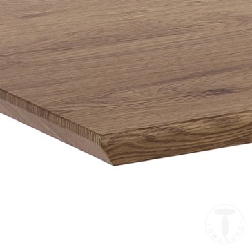 Emme tafel van Tomasucci met metalen structuur en houten blad