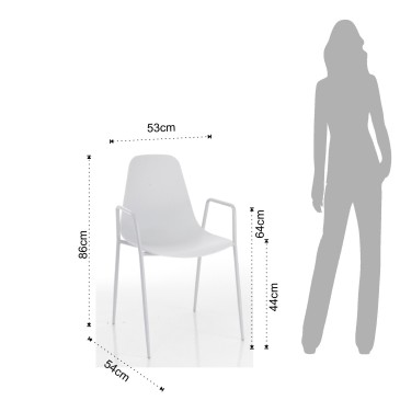 Tomasucci Oslo Set aus 4 Stühlen für drinnen und draußen in zwei verschiedenen Ausführungen mit oder ohne Armlehnen