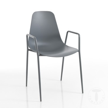 Tomasucci Oslo ensemble de 4 chaises pour intérieur et extérieur en deux finitions différentes avec ou sans accoudoirs