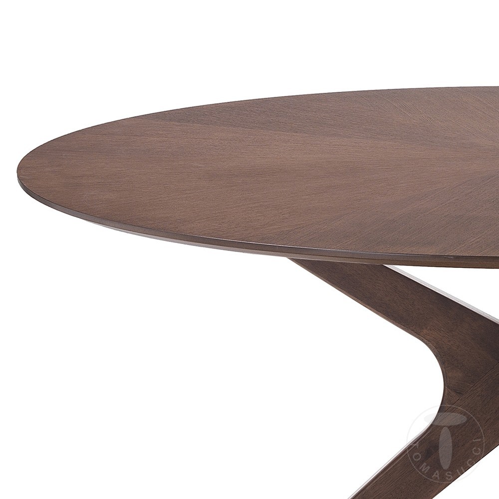 Ronde tafel Tallin van Tomasucci massief hout donker walnoot afwerking