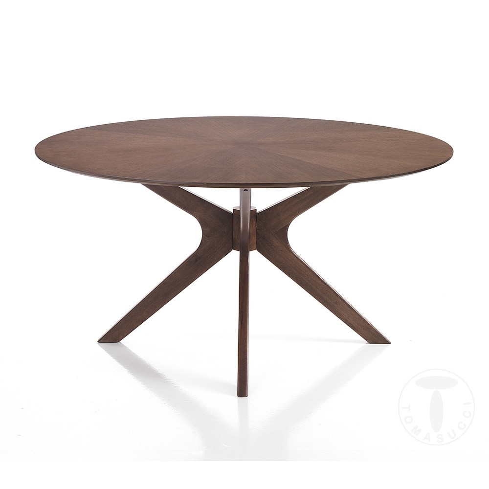 Runder Tisch Tallin von Tomasucci aus massivem Holz Walnuss-Finish