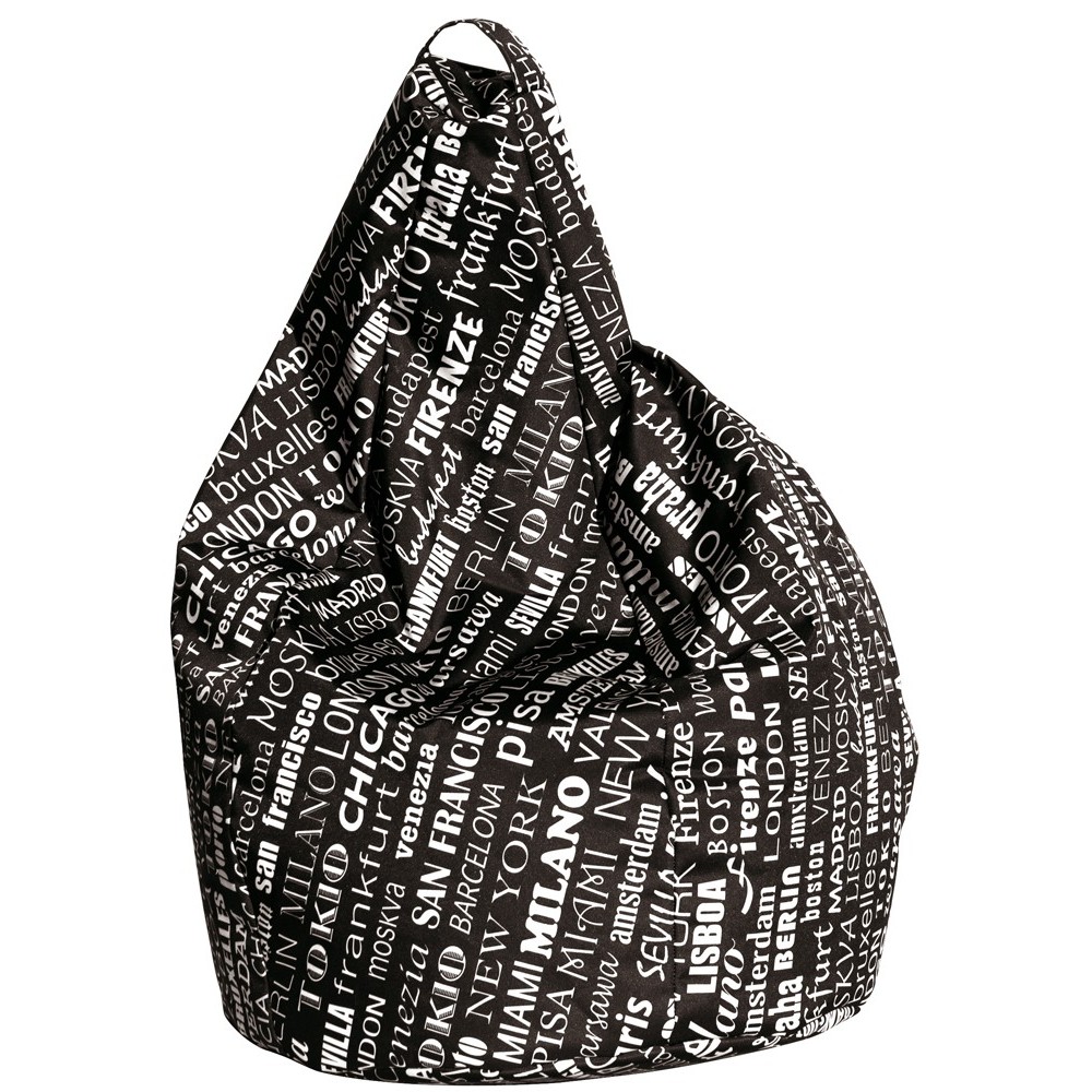 Pufe de saco de feijão impermeável para uso ao ar livre, colorido e confortável.