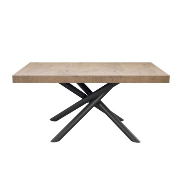 Table extensible Famas Piccolo réalisée avec structure en métal noir et plateau en microparticules de bois