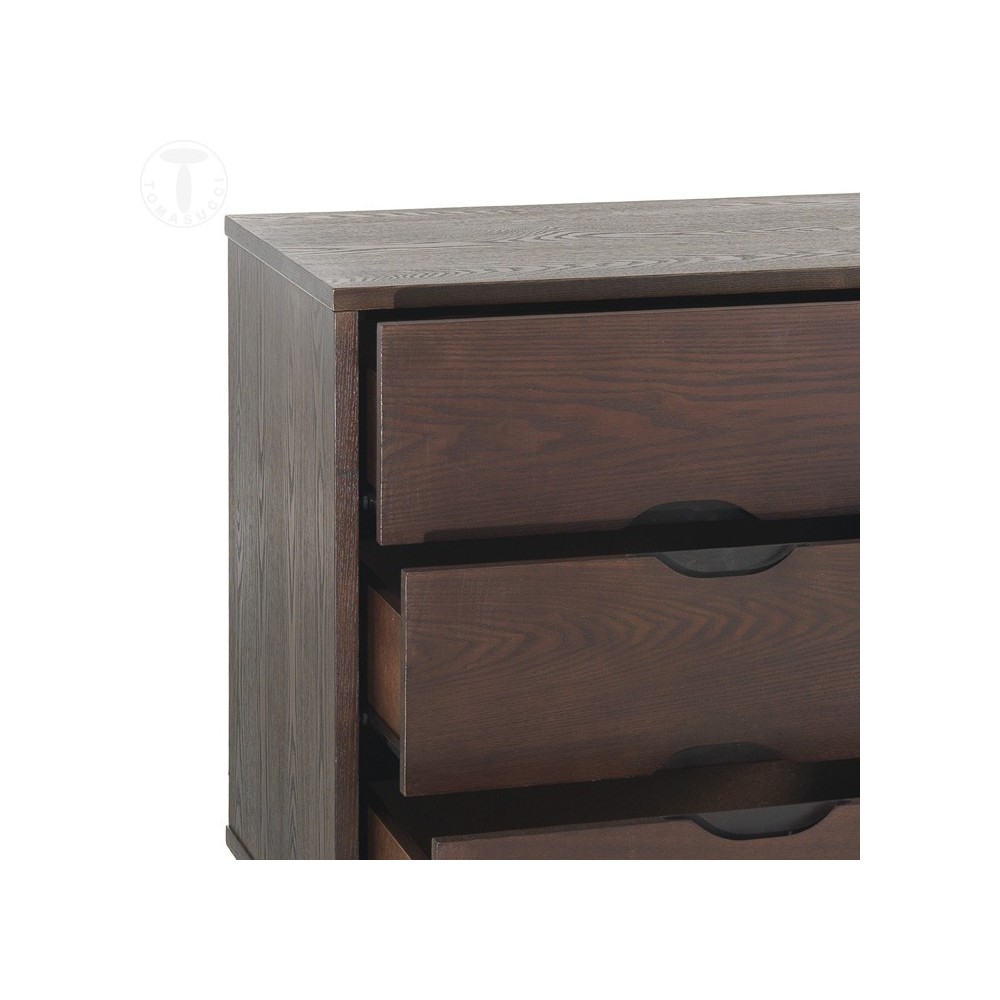 Kyra Dark Wood sideboard by Tomasucci in solid wood and sliding doors