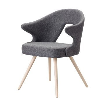 Scab You moderner Sessel mit Massivholzstruktur, bezogen mit Stoff in verschiedenen Farben