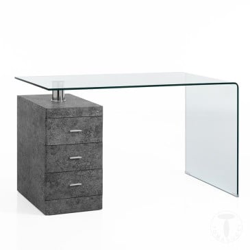 Bow Desk von Tomasucci aus gebogenem Glas und Kommode für kleine Räume für den Hausgebrauch