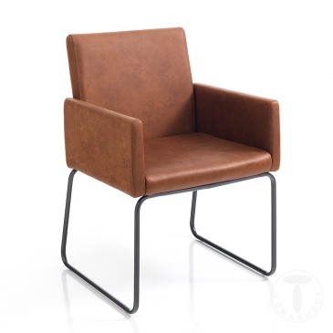 Tomasucci Emma armchair in synthetic leather in various colours.