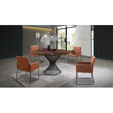 Tomasucci Emma armchair with anthracite painted metal structure and covered in synthetic leather