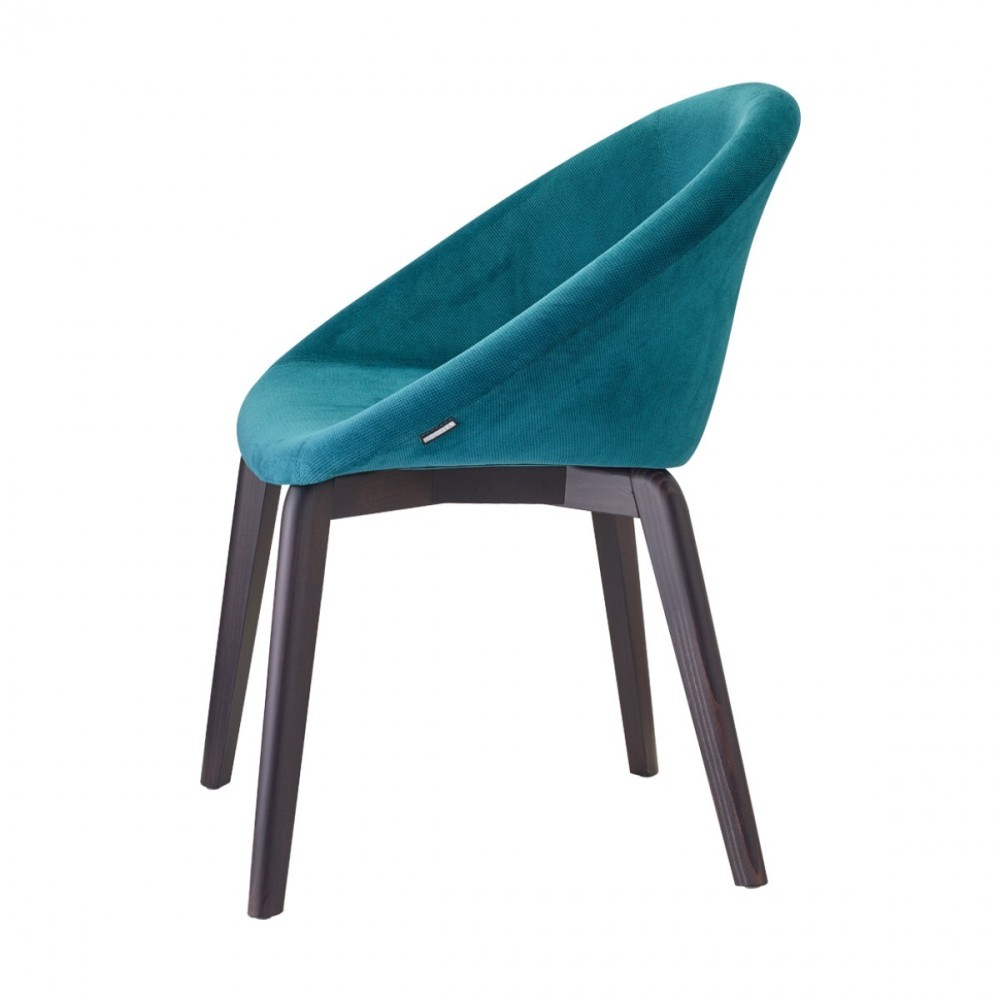 Natuurlijke Giulia Pop scab blauwe fauteuil met rugleuning