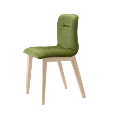 Scab Design Natural Alice Pop-stoel gemaakt met een frame van massief hout en een kuip van technopolymeer