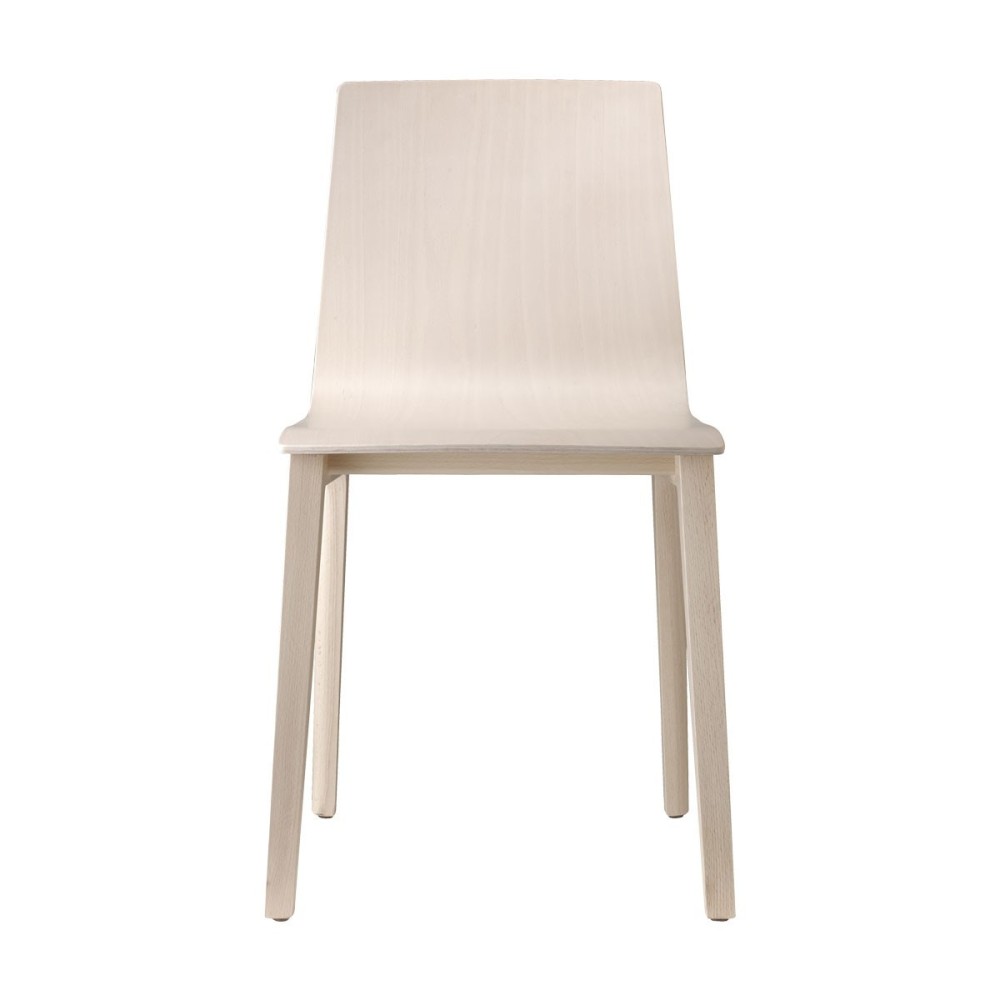 Smilla chair by Scab in bleached beech, front