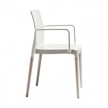 Natural Chloè chair by Scab white with armrests