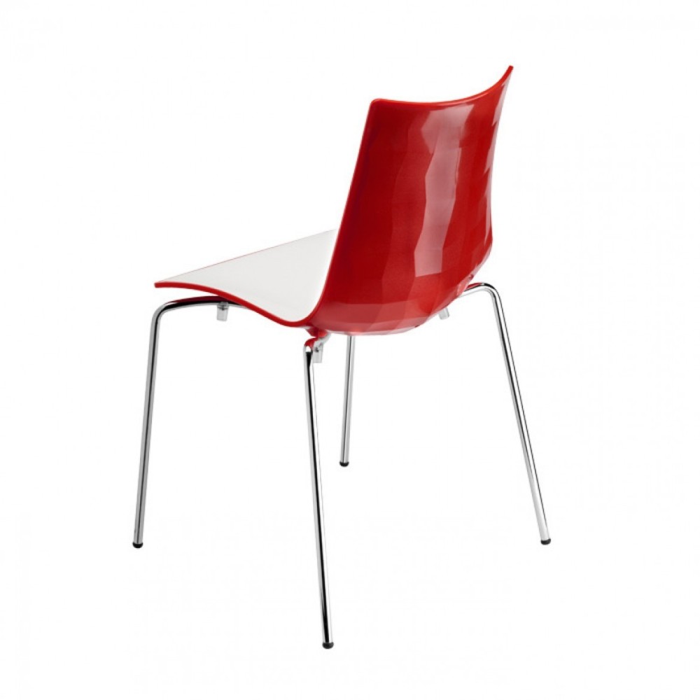 Zebra Bicolor roter Stuhl von Scab