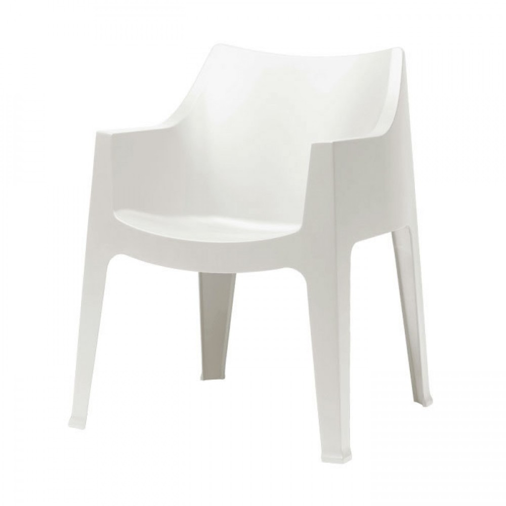 Coccolona white armchair for outdoors by Scab