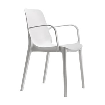 Ginevra outdoor chair with technopolymer armrests in various colors