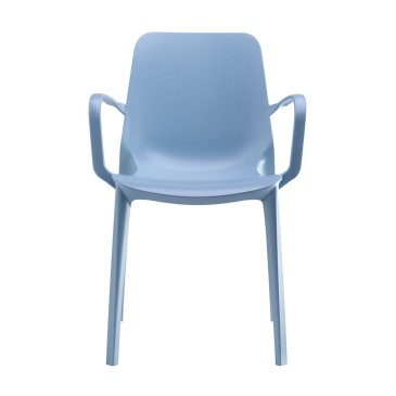 Ginevra lichtblauwe stoel van Scab met armleuningen
