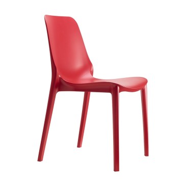 Ginevra red chair for indoors and outdoors by Scab
