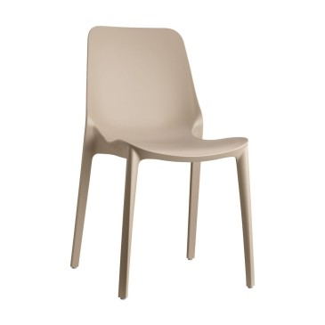 Ginevra dove-gray chair for interiors and exteriors by Scab