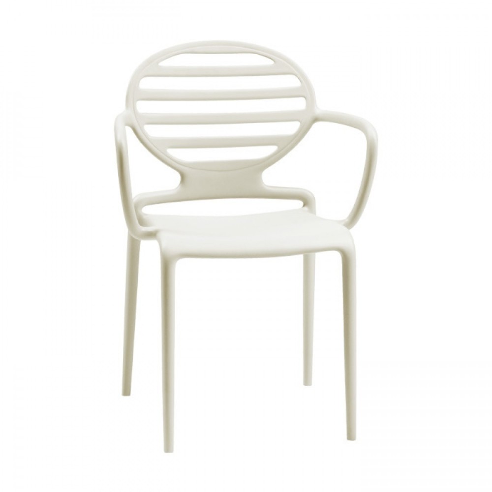 Cokka vit stol för utomhus och inomhus med skorv