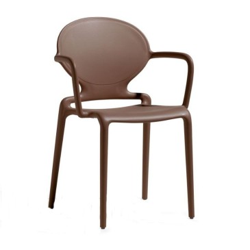 Gio taubengrauer Stuhl mit Armlehnen für den Außenbereich von Scab