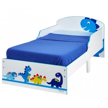 Dinosaur children's bed in mdf wood with cute dinosaur prints to furnish with harmony