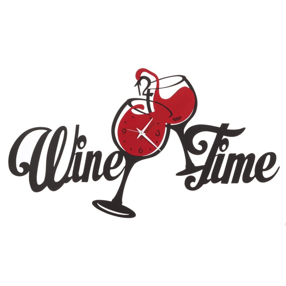 Horloge murale Wine Time en métal enduit de poudre par Arti e Mestieri