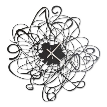 Doodle wall clock in metal available in both red and black