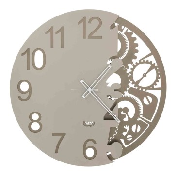 Full Meccano wall clock by Arti e Mestieri made of metal available in two different finishes