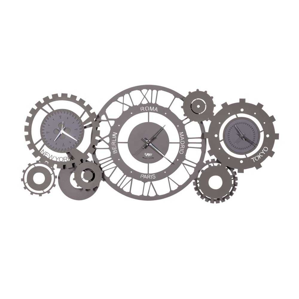 Horloge murale en métal Fuso Meccano disponible en trois finitions