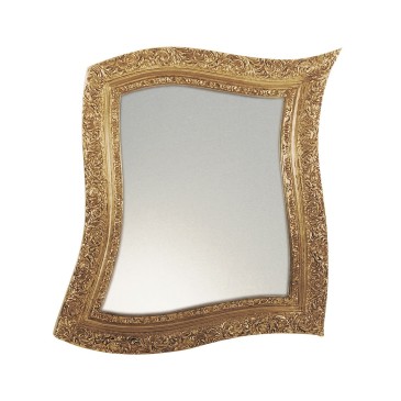 Espejo de pared Neo Baroque de Arti e Mestieri con marco de madera disponible en versión pan de plata o pan de oro