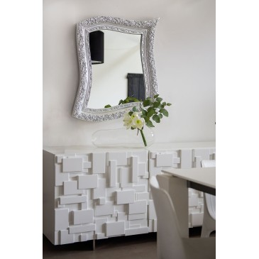 Espelho de parede neo barroco folha de prata ou folha de design puro