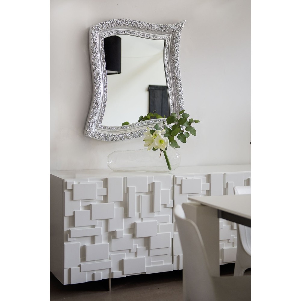 Espejo de pared Neo Barocco pan de plata o pan de diseño puro