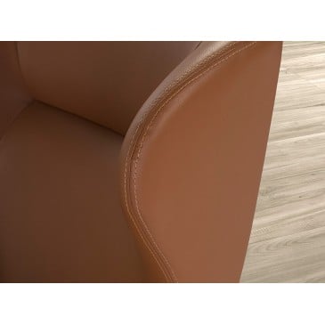 cerda texas fauteuil armleuning detail bruin kunstleer
