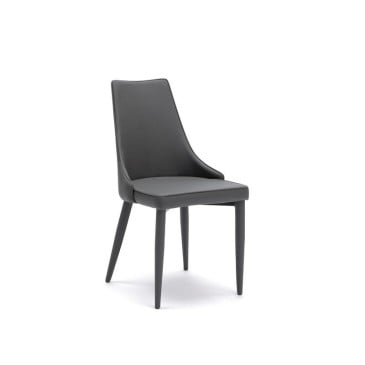 Myriam Metallstuhl mit gut gepolstertem Kunstleder bezogen und in drei Ausführungen erhältlich