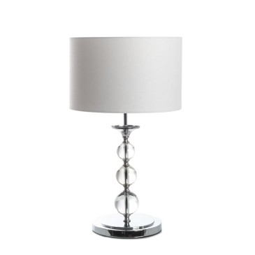 Giuditta lamp with crystal structure and lampshade in white or black fabric
