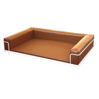 Dog & Cat sofa in eco-leather in 13 different colors and structure in chromed or lacquered steel