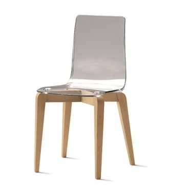 Target Point stoel in gelakte kleur en transparante zitting