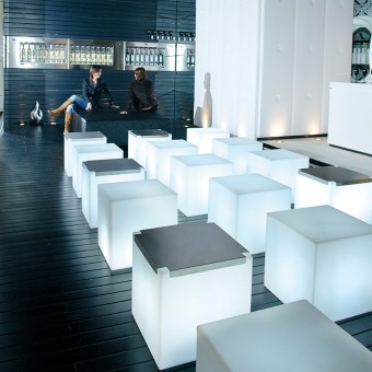 Cube lamp by Slide suitable as a pouf
