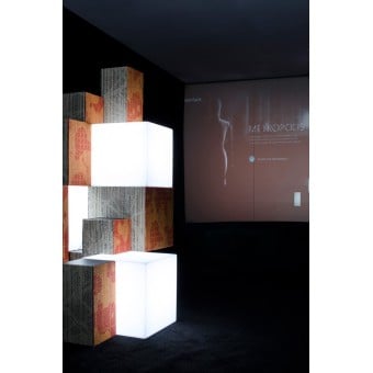 Cube lamp by Slide suitable as a pouf