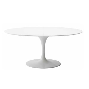 Table tulipe ronde extensible 100, 107,