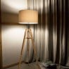 Klimt floor lamp frame in natural wood and lampshade in pvc covered with fabric