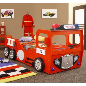 FIRE TRUCK SINGLE bed in mdf for children