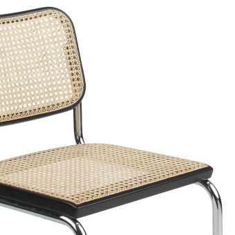 Neuauflage des Cesca-Stuhls von Marcel Breuer mit Struktur aus Stahl und Zuckerrohr