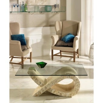 coffee table fiocco stones in a living room