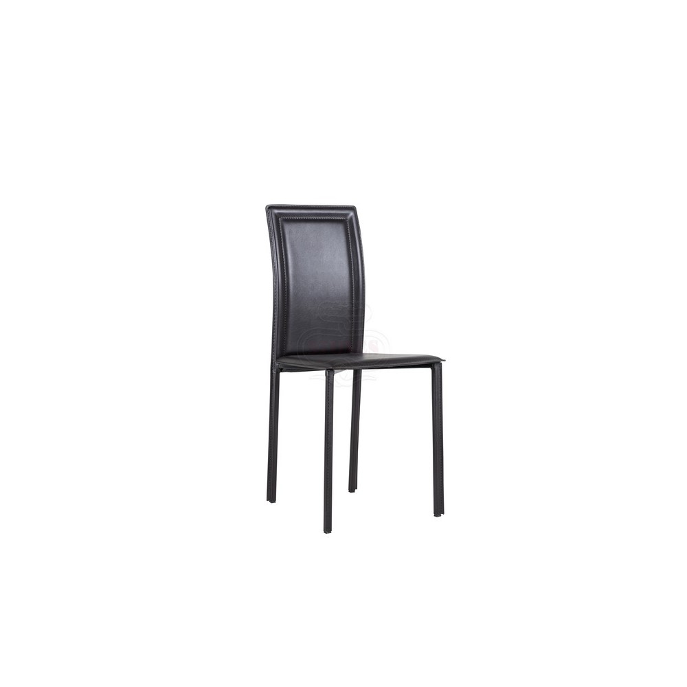 Net chair of the Stones line with imitation leather covering with metal structure. Available in multiple finishes