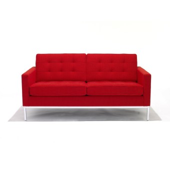 Reedición del sofá Florence Knoll de 2 y 3 plazas tapizado en auténtica piel italiana