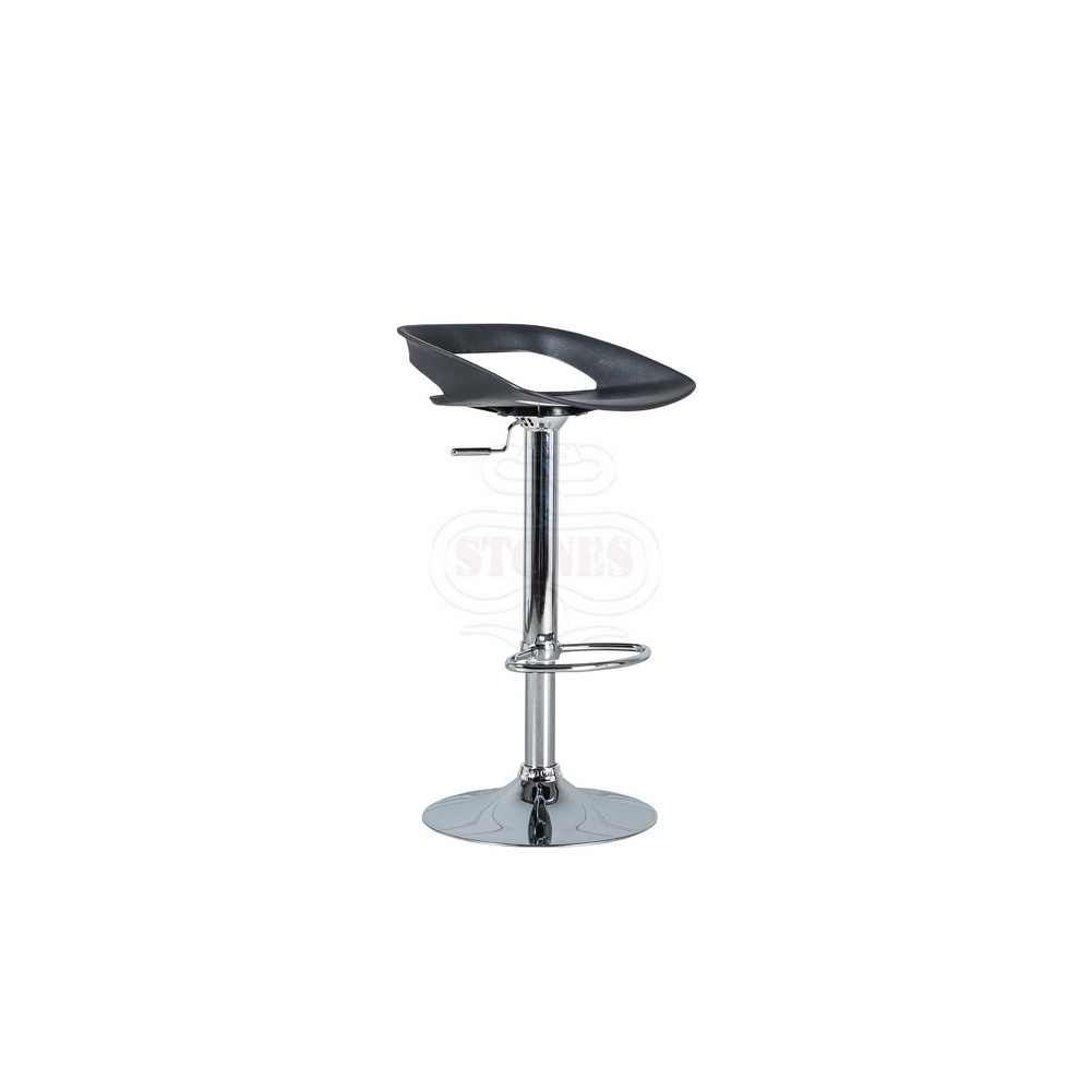 Glen stool with chromed metal structure and pvc seat available in white black and red